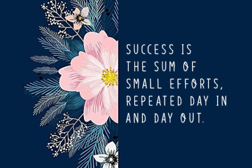 Success is the sum of small efforts, repeated day in and day out kkk
