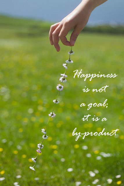 Happiness is not a goal; it is a by-product