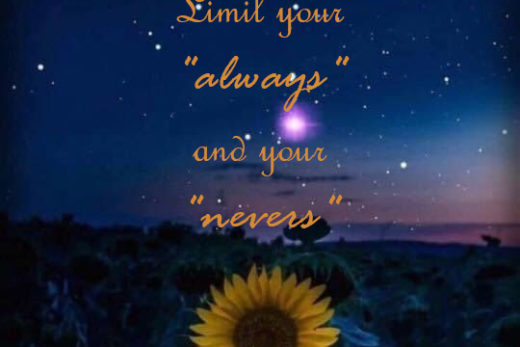 Limit your always and your nevers